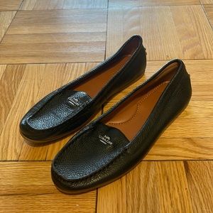Coach Mary Leather Loafers Black Slip On Flats | Women’s US 7